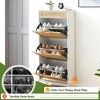 Shoe Cabinet with 3 Flip Drawers – Modern Wooden Shoe Organizer with Rattan Breathable Design & Adjustable Shelf for Entryway, Hallway, Living Room - 2 of 4