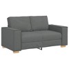 vidaXL 2 Piece Dark Gray Fabric Sofa Set - Durable Polyester & Sturdy Frame for Living Room/Office Use - 3 of 4