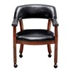 Breighton Home Take a Seat Dillon Armchair with Wheels in Black Vegan Leather - 3 of 4