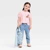 Toddler Girls' Holiday Relaxed Short Sleeve T-Shirt - Cat & Jack™ Light Pink - 4 of 4