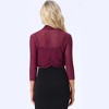 INSPIRE CHIC Women's Semi Sheer Open Front Elegant 3/4 Sleeves Mesh Bolero Shrug - 4 of 4