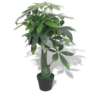 Aghana Digitals 33.5 in Indoor Artificial Fortune Tree with Pot, 175 Green Plastic Leaves, - 1 of 2