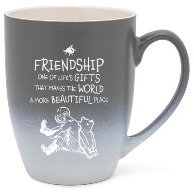 Elanze Designs Friendship Life's Gifts Two Toned Ombre Matte Grey and White 12 ounce Ceramic Stoneware Coffee Cup Mug