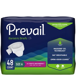 Prevail Unisex Adult Incontinence Bariatric Briefs, Refastenable Tabs, Ultimate Absorbency - 1 of 4