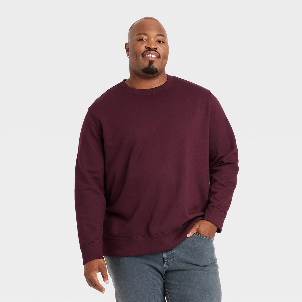 Men's Big & Tall Standard Fit Crewneck Pullover Sweatshirt - Goodfellow & Co™ Pomegranate Red XXLT -  90834577