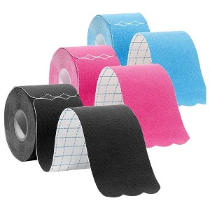 Itopfox Kinesiology Tape Pro Athletic Sports 3 Rolls, 60 Precut Strips Waterproof Breathable Latex Free for Ankle Wrists Knees Elastic Running Tennis - 1 of 4