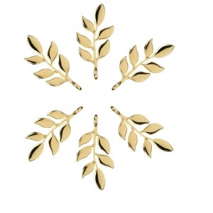 John Bead Beadwork Findings Branch with Leaves Gold Jewelry Finding, 18pcs - 1 of 4