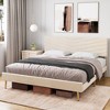 Coucheta King Size Bed Frame with Adjustable Headboard, Velvet Upholstered Platform Bed, Solid Wood Slats Support, No Box Spring Needed, Noise Free - 4 of 4