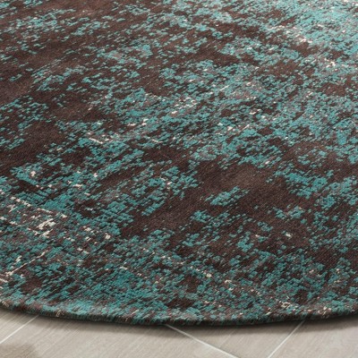 Teal and Brown 9' x 12' Flat Woven Wool Area Rug