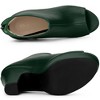 BLISSFUL STEP Women's Peep Toe Platform Back Zip Chunky Heel Ankle Boots - 4 of 4