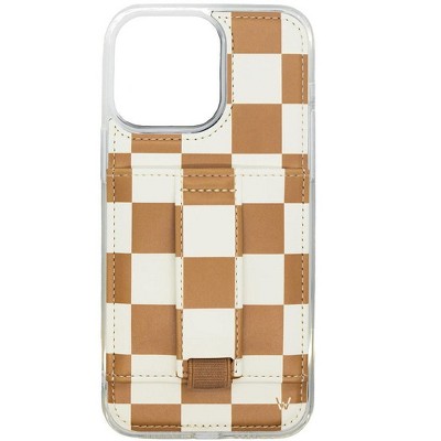 Walli Cases Chestnut Checks by Our Faux Farmhouse Phone Case with Wallet and Finger Strap