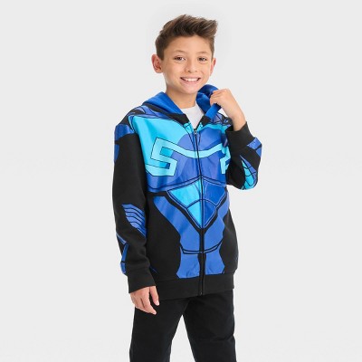 Boys DC Comics Blue Beetle Zip Up Sweatshirt Blue XS