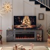 Bestier 70" LED Modern Fireplace TV Stand for TVs Up to 80", PS5 Gaming TV Console Table with 36" Fireplace & Cabinet for Living Room - 2 of 4