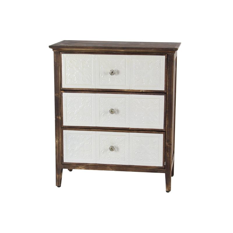 Farmhouse Wood and Enamel Cabinet with Drawers Brown - Olivia &#38; May, 5 of 9