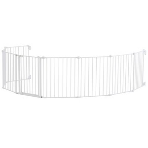 VEVOR Baby Gate, 192 Inches Extra Wide, 28 Inches High 8-Panel Foldable Dog Gate, for Child Pet Security, One-Hand Open, White - 1 of 4