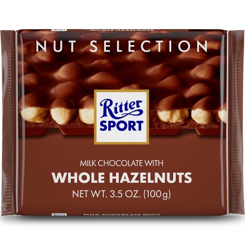Ritter Sport Milk Chocolate With Whole Hazelnuts Bar - 3.5oz : Target