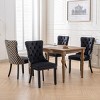 Modern High Back Patterned Velvet Tufted Dining Chairs Set of 2 with Nailhead Trim and Solid Wood Legs for Dining Room-Baofuwish - 3 of 4