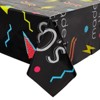Sparkle and Bash 3 Pack Disposable 80s Table Cover for Retro Neon Theme Party Decorations, 54x108 In - 3 of 4