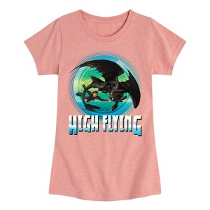Girls' - How to Train Your Dragon - High Flying Fitted Short Sleeve Graphic T-Shirt - 1 of 4