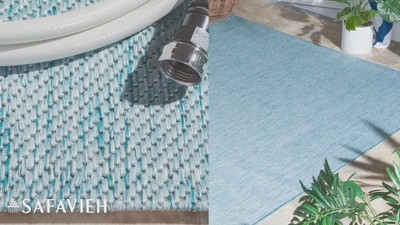 Rust Square Synthetic Non-slip Indoor/Outdoor Area Rug