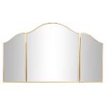 Metal Arched Wall Mirror with Folding Sides Gold - Olivia & May