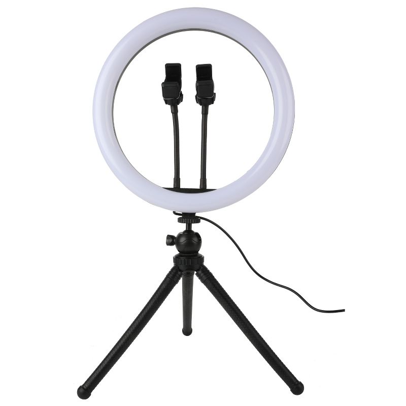 Vivitar 14" Professional RGB Ring Light with 63" Stand, Wireless Remote, Dual Gooseneck Phone Mounts, 3 of 5