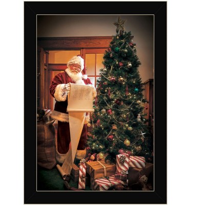 HomeRoots Naughty Or Nice Black Framed Print Wall Art