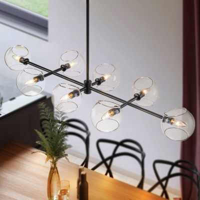Rennnsan Delithra 18"W 8-Light Bubble Linear Glass Modern Dimmable Kitchen Island Pendant