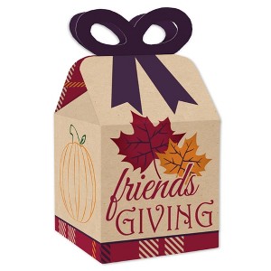 Big Dot of Happiness Friends Thanksgiving Feast - Square Favor Gift Boxes - Friendsgiving Party Bow Boxes - Set of 12 - 1 of 4