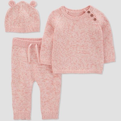 Image of Carter's Just One You® Baby Girls' Marled Top & Bottom Set - Pink 3M