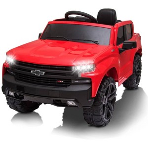 Jojoka 12V Kids Ride On Truck, Licensed by Chevrolet Silverado Electric Car w/Remote, MP3/Bluetooth, LED Lights, Suspension - 1 of 4