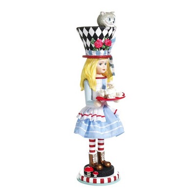 19.5" Multicolor Wooden Alice in Wonderland Nutcracker