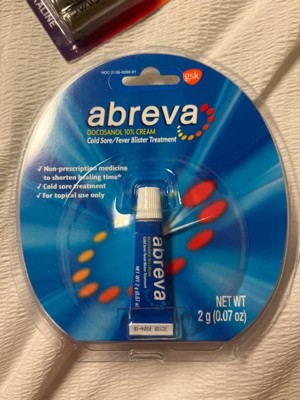 Abreva Docosanol 10% Cream Pump, FDA Approved Treatment for Cold Sore/Fever  Blister, 2 grams