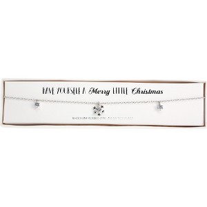 Pavilion Gift Company - Crystal Snowflake in Rhodium - 12.5" - 15.5" Austrian Crystal Necklace - Necklaces - 1 of 4