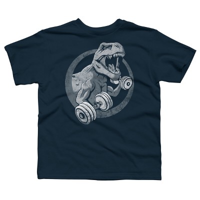 Boy's Design By Humans T-Rex Can Lift Dumbells By Snazzygaz T-Shirt