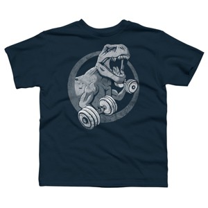 Boy's Design By Humans T-Rex Can Lift Dumbells By Snazzygaz T-Shirt - 1 of 3