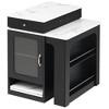 Gulches 59.5" Black Kitchen Island - Extendable Dining Table, Double-Sided Storage, Power Outlet, Faux Marble Top - 2 of 4