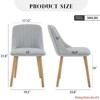 Office Modern Dining Chairs Set of 2 - Upholstered Fabric Kitchen Chairs w/ Wood Legs, Comfortable Padded Seats (300Lbs Capacity) - 2 of 4