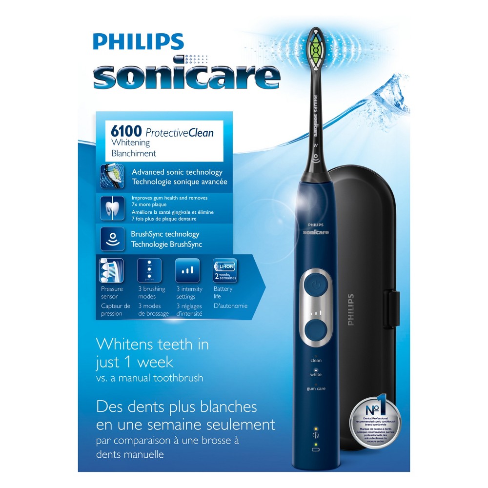 Philips Sonicare ProtectiveClean 6100 Whitening Rechargeable Electric Toothbrush - HX6871/49 - Navy