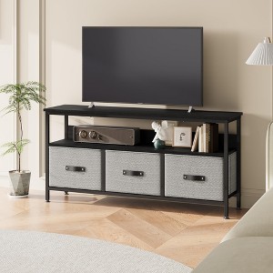TV Stand with 3 Drawers, Compact Entertainment Center with Storage Solutions - 1 of 4