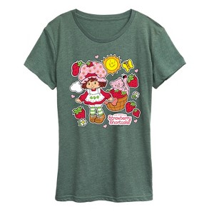 Women's - Strawberry Shortcake - Vintage Stickers Style Short Sleeve Graphic T-Shirt - 1 of 4