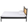 Baxton Studio Queen Okena Wood Platform Bed with Woven Rattan Black/Natural Brown: Mid-Century Design, No Box Spring Needed - 3 of 4