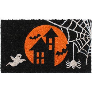 RugSmith Orange Machine Tufted Ghost house Doormat - 1 of 4