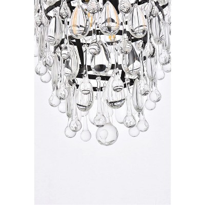 Nordic Black and Clear Crystal 5-Light Pendant Chandelier