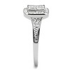 Slickblue Women's Stainless Steel Ring with Clear CZ, Polished Silver Finish, Size 5-10 - 4 of 4