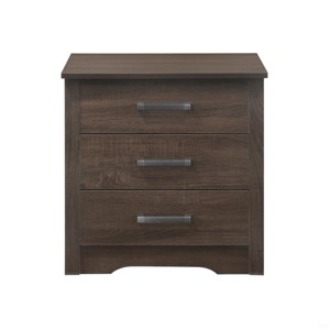 GlasFlength Nightstands Nightstand Modern Bedside Table Accent Bedside End Table with 3 Drawers for Bedroom Modern, Brown, 22"*18"*23" - 1 of 4