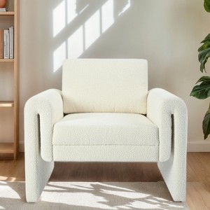 Christopher Knight Home Willis Modern Boucle Upholstered Accent Chair with Round Arm - 1 of 4