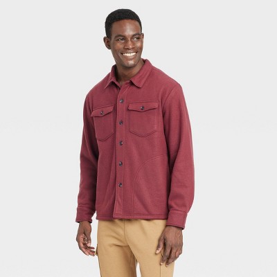 Men's Long Sleeve Shirt Jacket - Goodfellow & Co™ Maroon Xxl