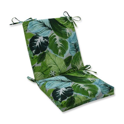 Lush Leaf Jungle Squared Corners Outdoor Chair Cushion Green - Pillow Perfect