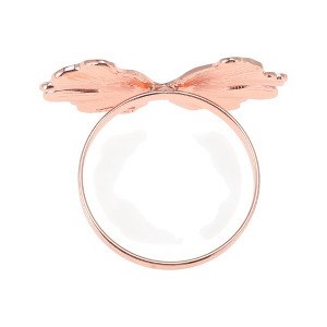 Unique Bargains Napkin Rings Bow Gingko Leaves Stainless Steel 1 Pc - 1 of 3